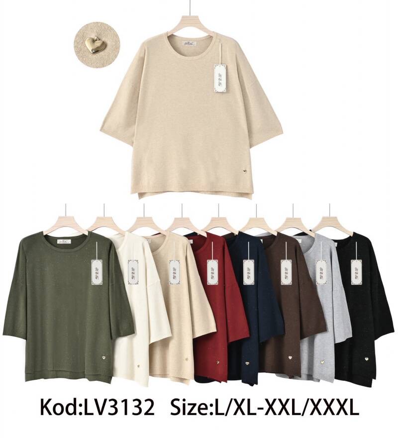 Swetry damskie Roz L-3XL. Mix kolor. Paczka 8 szt